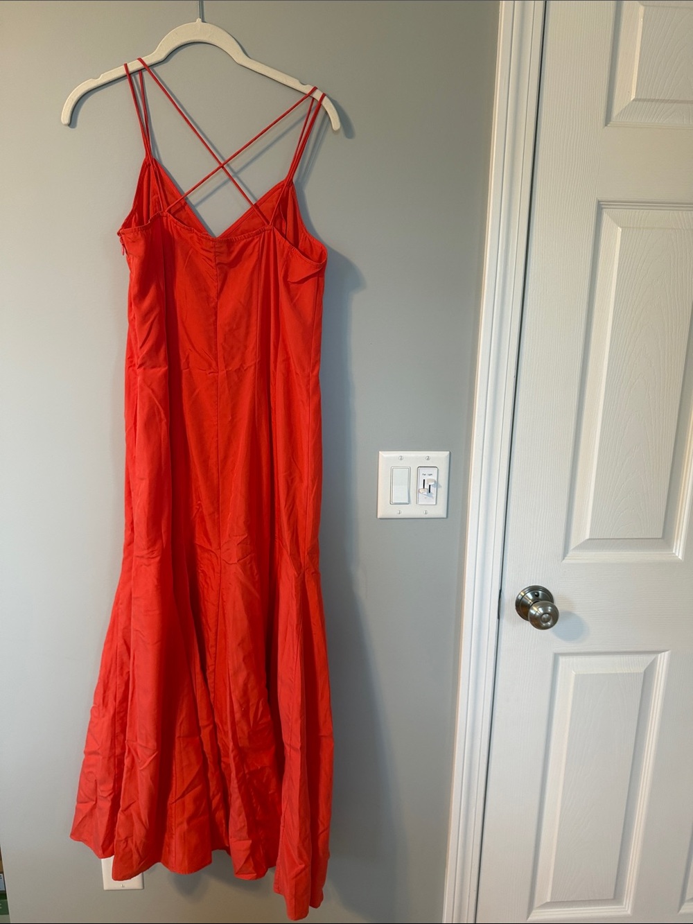 Anthropologie- HD in Paris Vibrant Coral Strappy Maxi Dress - Picture 2 of 13